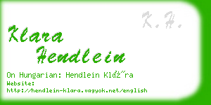 klara hendlein business card